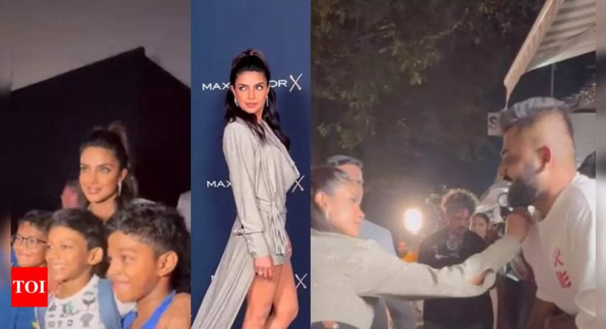 Priyanka Chopra signs a fanboy's t-shirt, poses with kids at an event; netizens call her 'a superstar who's here to show everyone how it's done' - VIDEO