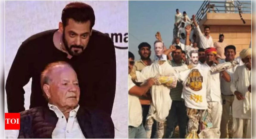 Salman Khan and Salim Khan's effigies burned by Bishnoi community amid Lawrence Bishnoi threats: 'Salim Khan cannot mislead people by giving false statements' | Hindi Movie News