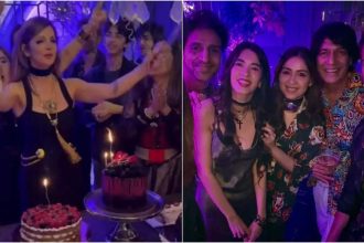 Sussanne Khan shares a sweet kiss with Arslan Goni at her 49th birthday celebration, Hrithik Roshan and Saba Azad attend the bash with sons Hrehaan and Hridhaan | Hindi Movie News