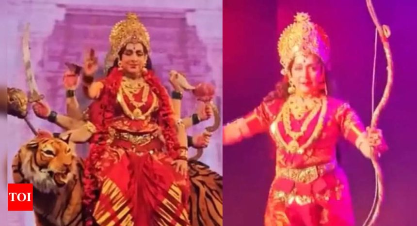 Watch: Hema Malini's powerful performance as Maa Durga at Navratri celebrations in Mathura will leave you mesmerised | Hindi Movie News