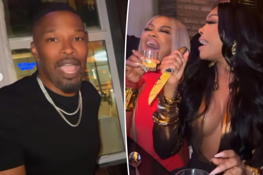 Jamie Foxx parties with Phaedra Parks, Cynthia Bailey and Porsha Williams in Miami