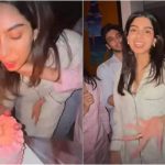 Khushi Kapoor's rumoured boyfriend Vedang Raina gently holds her hair back affectionately as she blows out birthday candles | Hindi Movie News