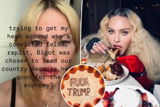 Madonna eats 'f--k Trump' cake after he wins 2024 presidential election