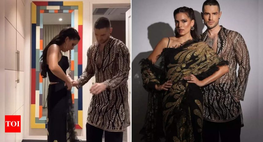 Natasa Stankovic gets trolled by Hardik Pandya fans as 'best friend' Aleksandar Alex Ilic drapes her saree: 'Divorced for a reason' | Hindi Movie News