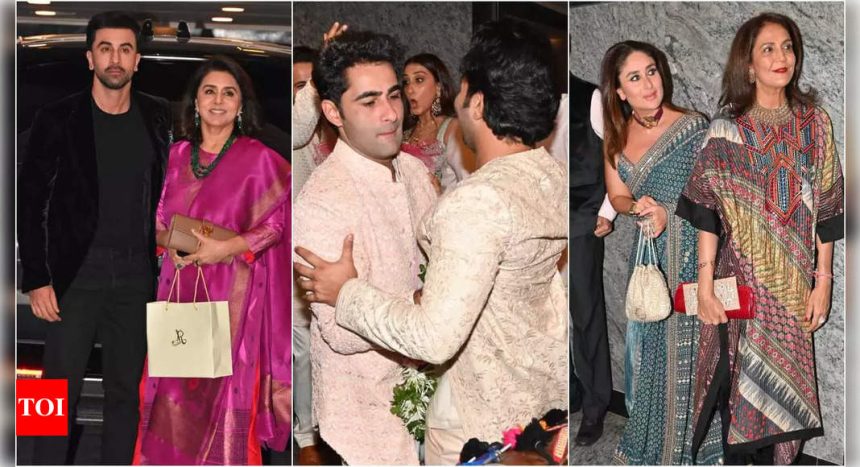 Ranbir Kapoor, Neetu Kapoor, Kareena Kapoor Khan among others grace Aadar Jain and Alekha Advani's roka ceremony in style | Hindi Movie News