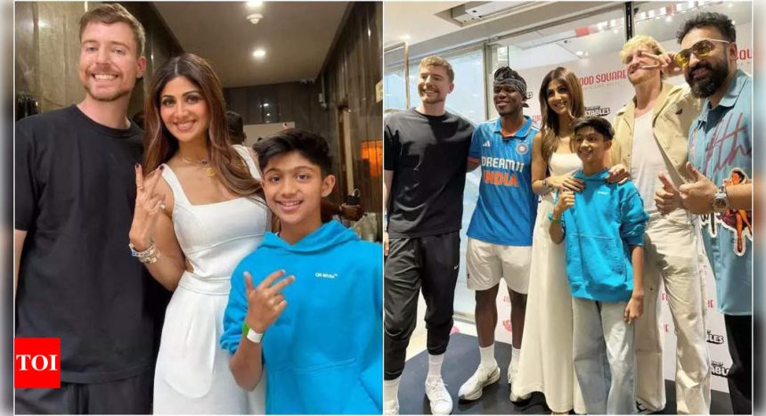 Shilpa Shetty, Raj Kundra and their son Viaan meet MrBeast, Logan Paul and KSI - See pictures and videos | Hindi Movie News