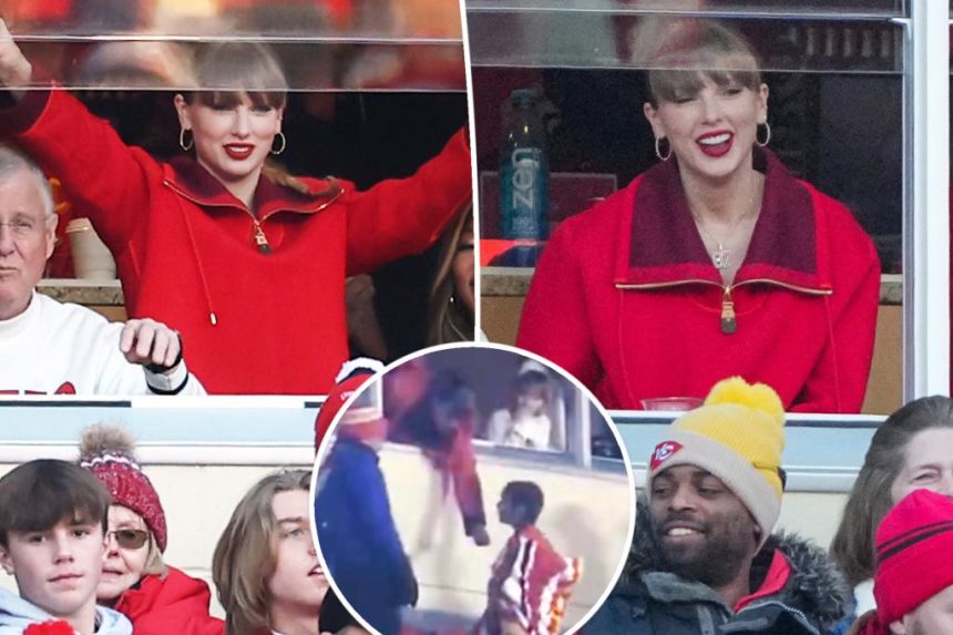 Taylor Swift spotted gifting young fans souvenirs after Chiefs vs. Raiders game