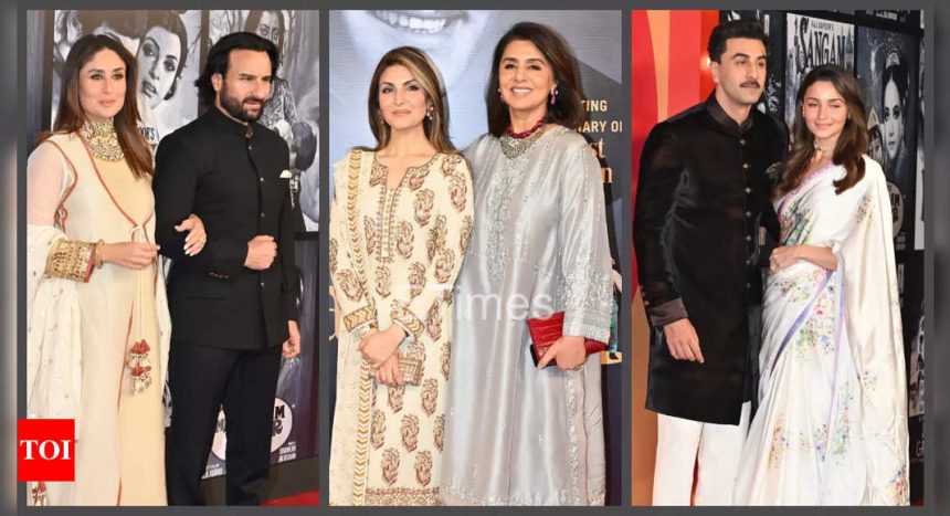 100 years of Raj Kapoor: Kareena Kapoor-Saif Ali Khan, Alia Bhatt-Ranbir Kapoor, Neetu Kapoor-Riddhima Kapoor Sahni and others make a stylish appearance at the event |