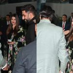 Abhishek Bachchan turns protective husband for Aishwarya Rai Bachchan as they arrive with Amitabh Bachchan at Aaradhya's annual day function - WATCH VIDEOS | Hindi Movie News