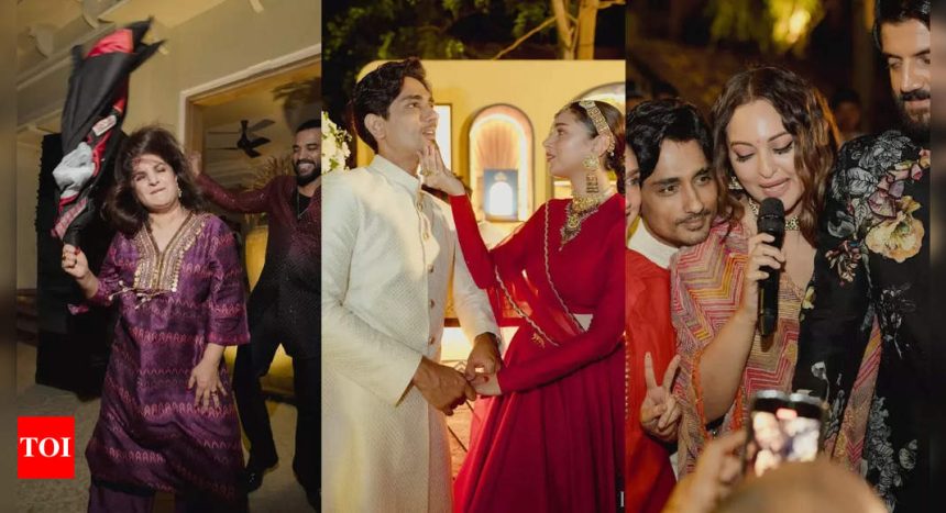 Aditi Rao Hydari and Siddharth's Rajasthan wedding pictures feature Farah Khan's joyous dance, Sonakshi Sinha's letter and more | Hindi Movie News