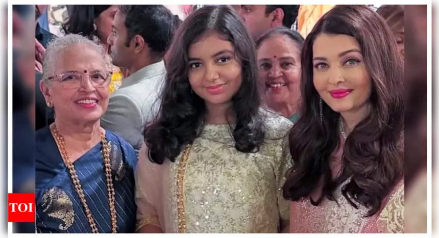 Aishwarya Rai shines in ethnic beauty with daughter Aaradhya Bachchan at a wedding, fans notice the star kid has grown as tall as her mother |