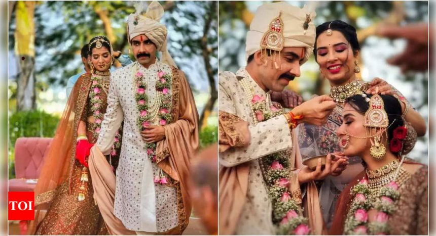 Chat mangni pat byaah! Aspirants fame Naveen Kasturia marries girlfriend Shubhanjali Sharma in a beautiful daytime wedding | Hindi Movie News