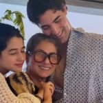 Dimple Kapadia strikes a joyful pose with Twinkle and Rinke's kids during their new year vacation