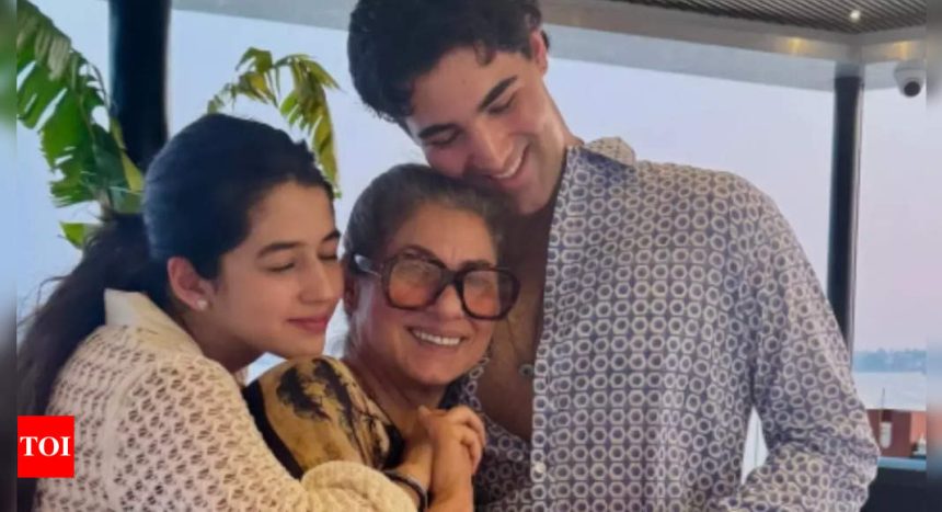 Dimple Kapadia strikes a joyful pose with Twinkle and Rinke's kids during their new year vacation