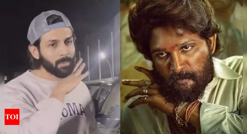 Kartik Aaryan proves he is a ‘Pushpa 2’ fan as he mimics Allu Arjun’s iconic style | Hindi Movie News