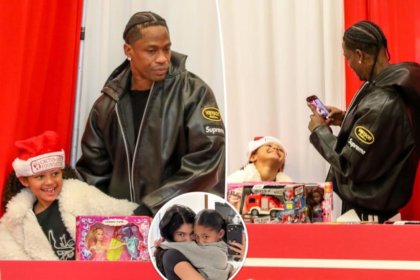 Kylie Jenner and Travis Scott's daughter Stormi, 6, joins rapper at holiday charity event