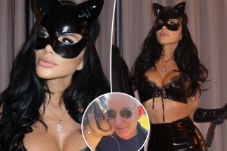 Lauren Sánchez flaunts curves in patent leather Catwoman costume