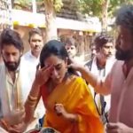 Nagarjuna holds Sobhita Dhulipala's hair back as temple priest applies bottu to her forehead, sparks mixed reactions online | Telugu Movie News