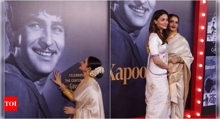 Rekha gets emotional as she pays tribute to Raj Kapoor, shares red carpet spotlight with Alia Bhatt at his 100th birth anniversary celebration