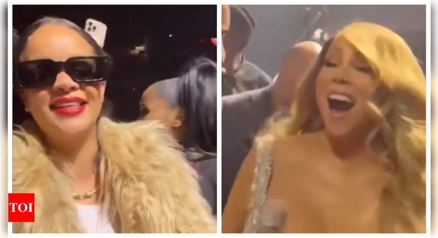 Rihanna has an EPIC fan-moment with Mariah Carey at final Christmas Time tour show - WATCH |