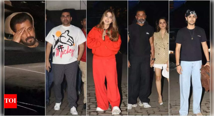 Salman Khan, Arbaaz Khan-Sshura, Bobby Deol-Tanya and Arhaan Khan celebrate Sohail Khan's 54th birthday with close friends | Hindi Movie News