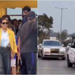 Shah Rukh Khan, Gauri Khan and AbRam arrive in Jamnagar to celebrate New Year 2025 with the Ambani family | Hindi Movie News