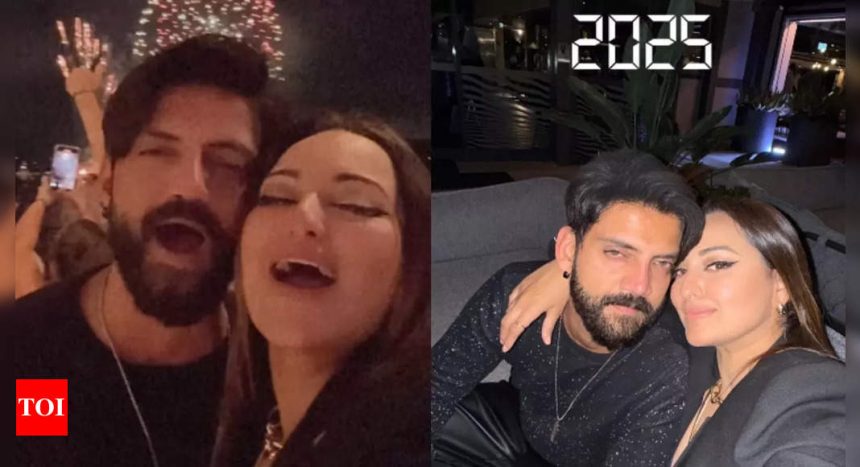 Sonakshi Sinha and Zaheer Iqbal shout happy new year as they welcome 2025 early in Australia | Hindi Movie News