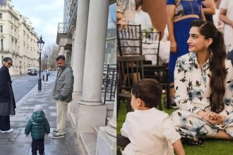 Sonam Kapoor and Anand Ahuja indulge in a walk on the street with son Vayu and it indeed is a 'true love' moment - PIC inside | Hindi Movie News