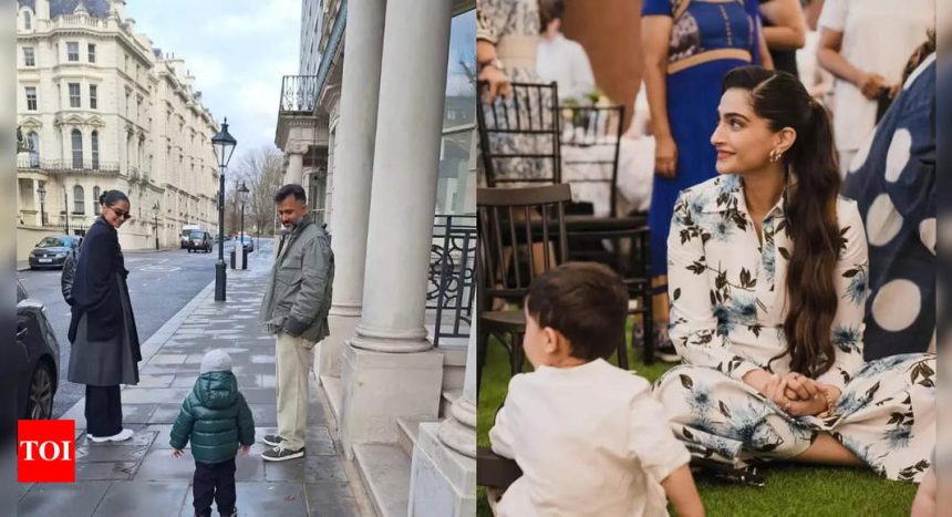 Sonam Kapoor and Anand Ahuja indulge in a walk on the street with son Vayu and it indeed is a 'true love' moment - PIC inside | Hindi Movie News