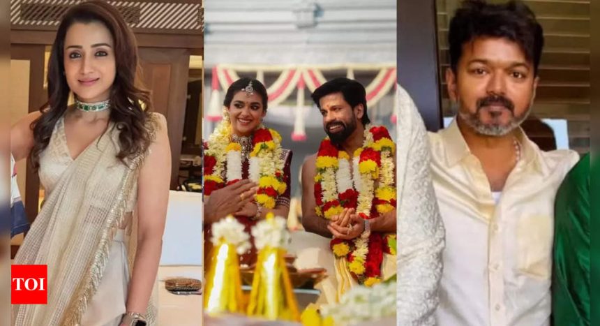 Trisha Krishnan and Thalapathy Vijay attend Keerthy Suresh and Antony Thattil’s Goa wedding; share glimpses of traditional feast | Tamil Movie News