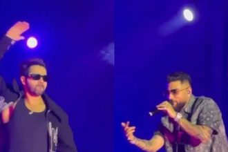 Video of Varun Dhawan lip-syncing at Karan Aujla’s concert goes viral; netizens REACT | Hindi Movie News