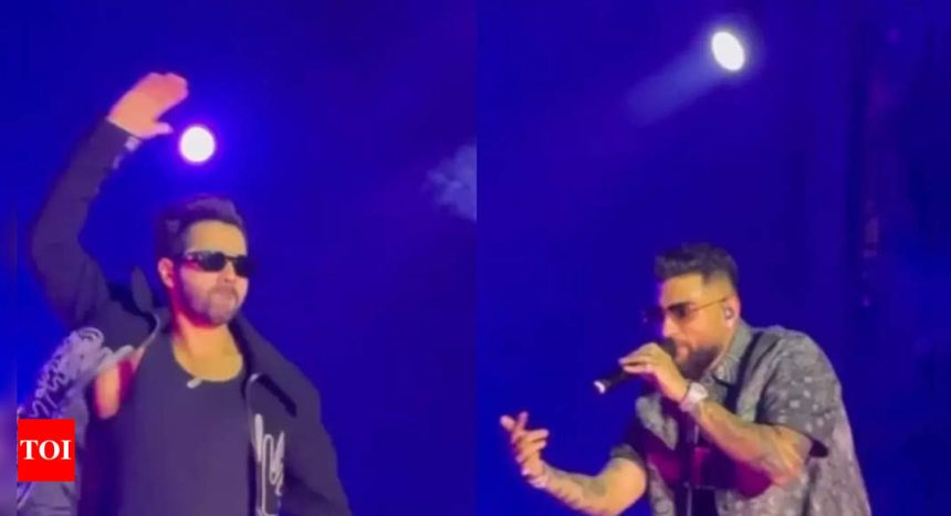 Video of Varun Dhawan lip-syncing at Karan Aujla’s concert goes viral; netizens REACT | Hindi Movie News