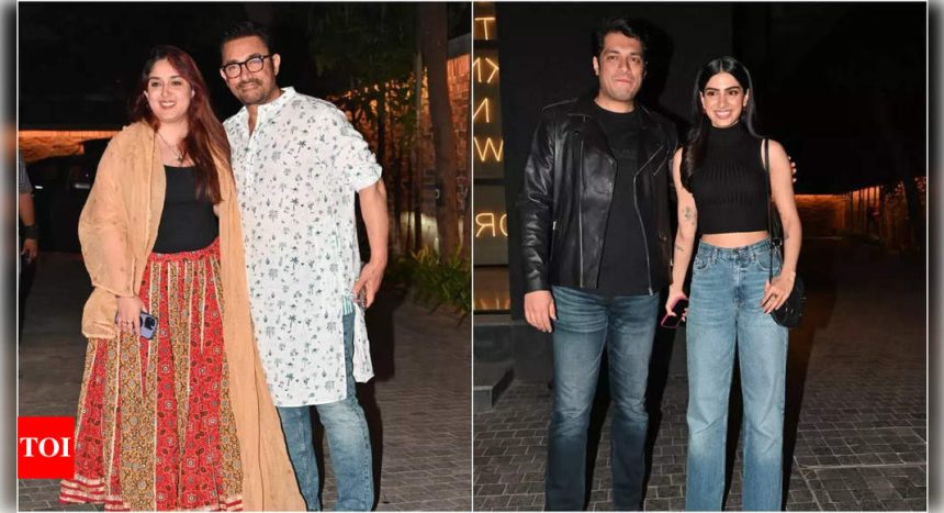 Aamir Khan, Ira Khan, Junaid Khan and Khushi Kapoor shine at Loveyapa screening