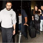 Abhishek Bachchan, Aishwarya Rai Bachchan and their daughter Aaradhya Bachchan return to Mumbai after New Year celebration | Hindi Movie News