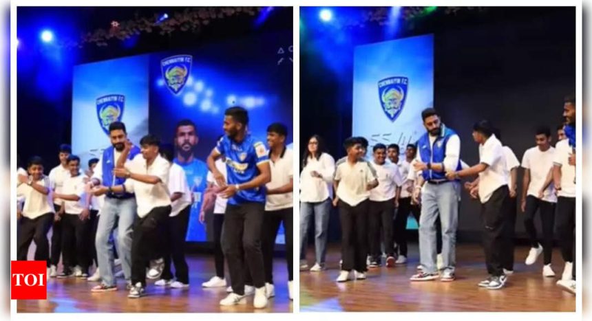 Abhishek Bachchan grooves to Rajinikanth's 'Manasilaayo' as he takes on the dance floor with students at school event - WATCH video |