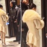 Bianca Censori covers up in furry white coat during outing with husband Kanye West in Tokyo