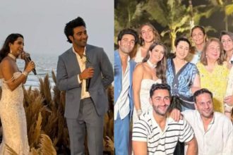 Karisma Kapoor, Neetu Kapoor, and others attend Aadar Jain and Alekha Advani’s pre-wedding celebrations in Goa