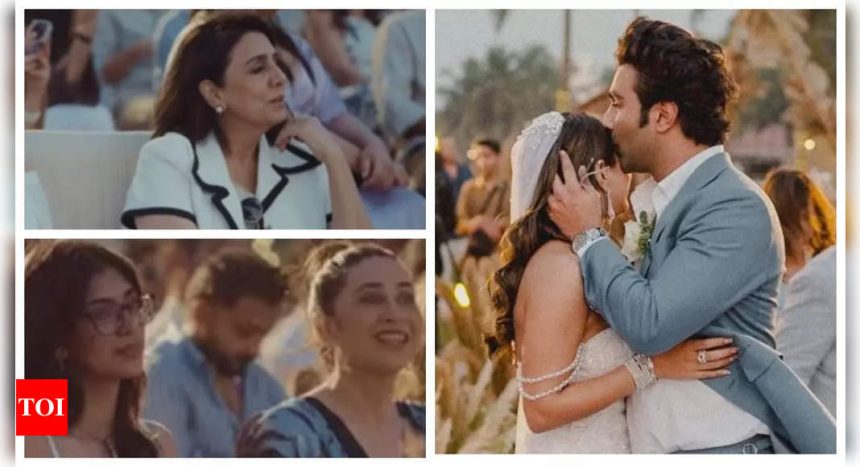 Karisma Kapoor, Neetu Kapoor look mesmerised as Aadar Jain and Alekha Advani tie the knot in a dreamy ceremony in Goa - WATCH video |