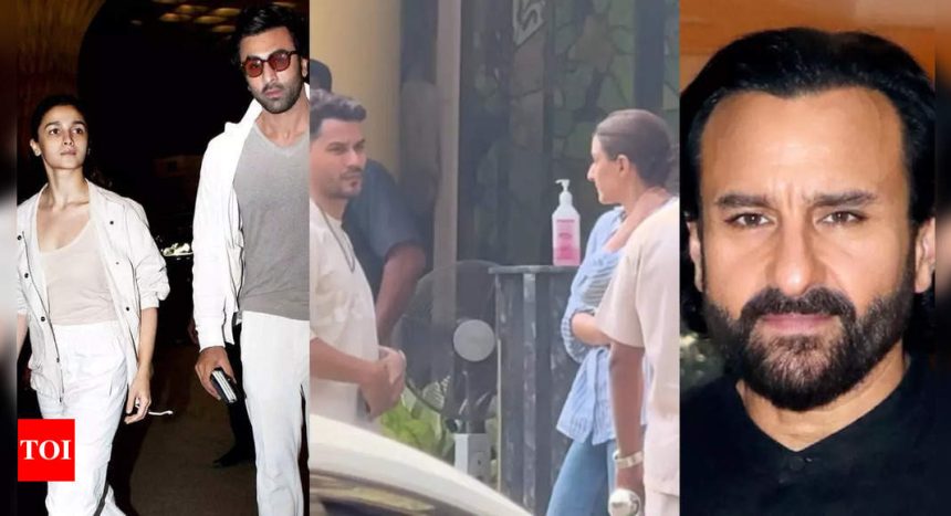 Ranbir Kapoor, Alia Bhatt, Soha Ali Khan, Kunal Kemmu reach Lilavati Hospital to see Saif Ali Khan after his surgery - VIDEO | Hindi Movie News