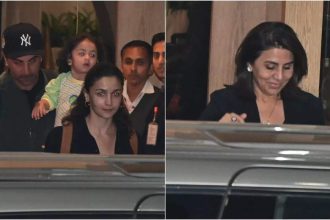 Ranbir Kapoor and Alia Bhatt with daughter Raha return to Mumbai after New Year celebrations with family | Hindi Movie News