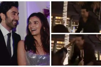 Ranbir Kapoor runs to KISS Alia Bhatt at midnight during New Year's celebration - WATCH |