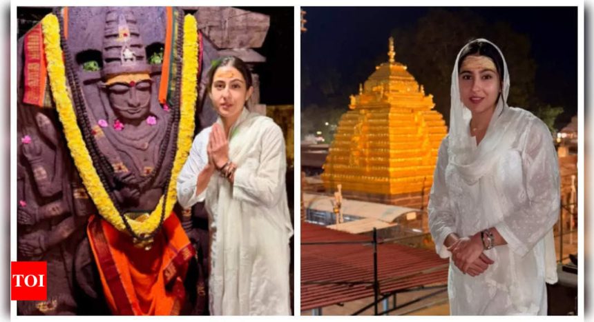 Sara Ali Khan begins New Year 2025 on a spiritual note with visit to Srisailam Mallikarjun Jyotirlinga Temple |