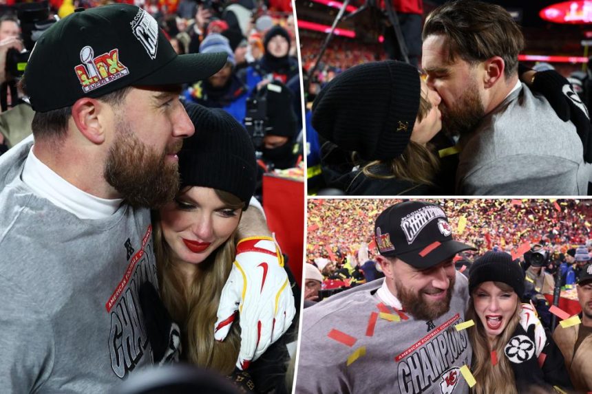 Taylor Swift kisses Travis Kelce after Chiefs defeat Bills to play in Super Bowl 2025