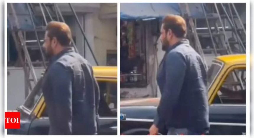 Video of Salman Khan shooting for Sikandar in kaali peeli taxi goes viral - WATCH |