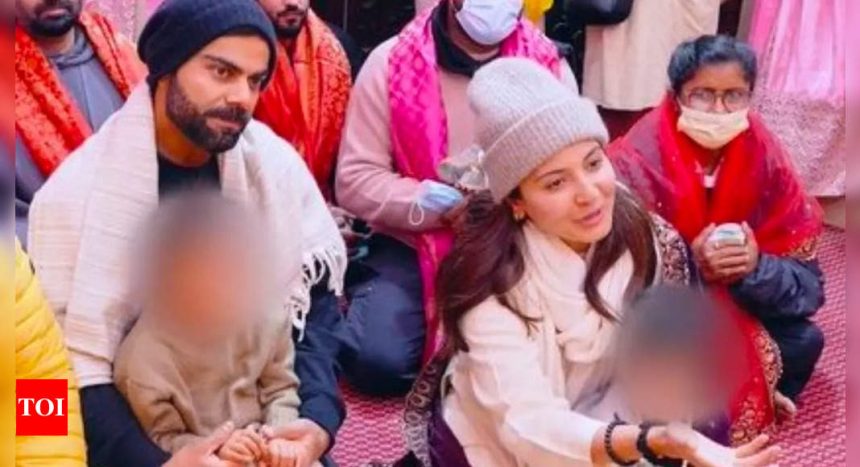 Virat Kohli, Anushka Sharma visit Premanand Maharaj with Vamika, Akaay; talk about success, failure, the actress asks for 'prem bhakti' and wins hearts! - WATCH VIDEO | Hindi Movie News