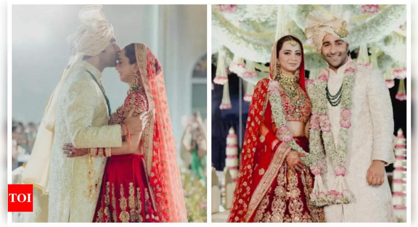 Aadar Jain kisses wife Alekha Advani lovingly in dreamy wedding photos from Hindu ceremony - See inside |