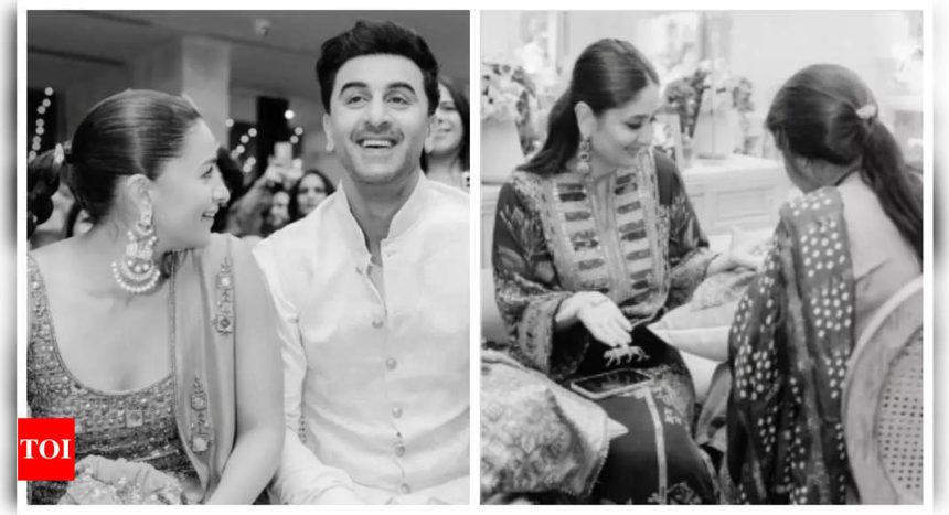 Alia Bhatt gazes adoringly at Ranbir Kapoor, Kareena Kapoor-Karisma Kapoor get mehendi applied in UNSEEN photos from Aadar Jain-Alekha Advani's mehendi ceremony |