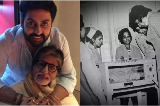 Amitabh Bachchan shares PIC from the hospital of the day Abhishek Bachchan was born as he turns 49, says the family celebrated his birthday at midnight: 'Time flies'