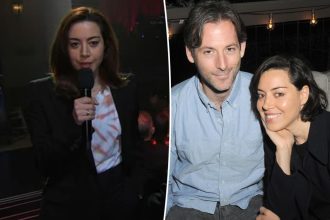 Aubrey Plaza makes first public appearance since husband's death at 'SNL 50' special