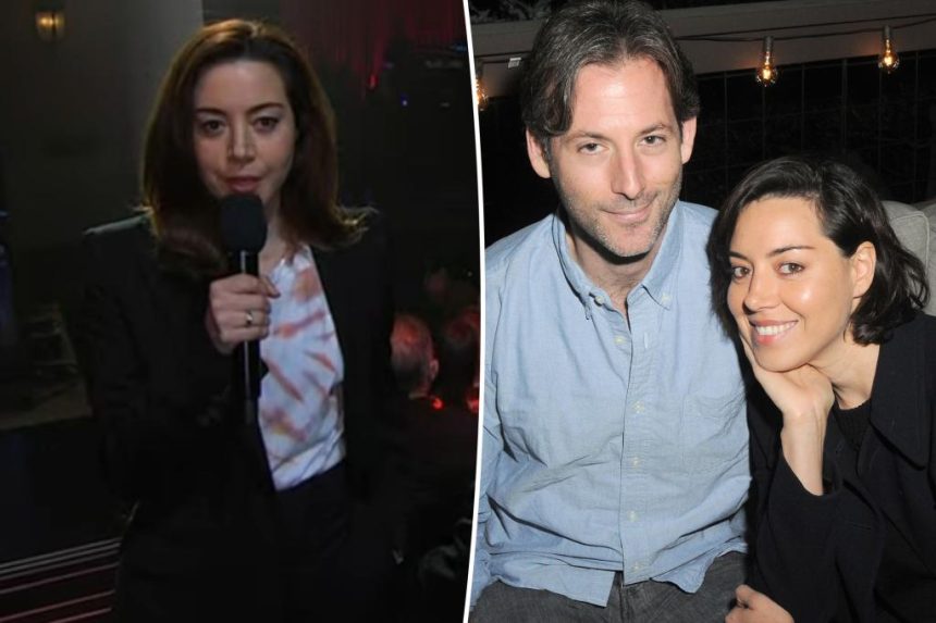 Aubrey Plaza makes first public appearance since husband's death at 'SNL 50' special